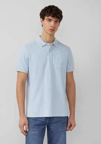 Katoenen piqué polo met logo en borstzak s.Oliver