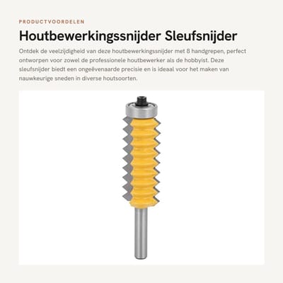 Dailygoods- Houtfreessnijder - 8 Handgrepen - Sleufsnijder - Houtbewerking - Robuuste Duurzaamheid - Eenvoudig te Installeren - Frezen