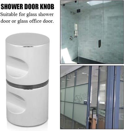 Shower Double Knobs, Aluminum Alloy Pull Handle Handle Knob, Shower Glass Door Fittings for Shower Door Glass Doors - ShopVlot