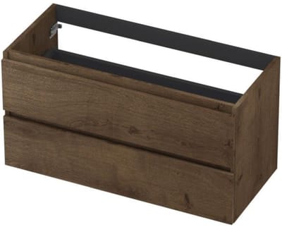 INK - Onderkast 2L Greeploos Houten Keerlijst Fineer - 1000x450x520 Mm - Chocolate Fineer