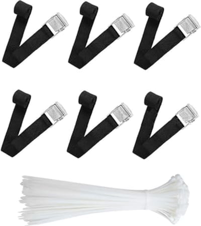 Set van 6 Bevestigingsriemen - 40 cm Spanningen met Klemsluiting voor Fiets, Motor en Bagage