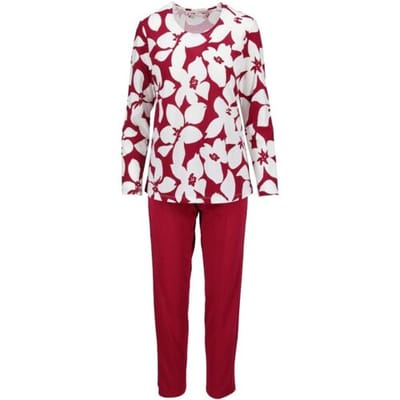 Katoenen dames pyjama bordeaux Ringella - Rood - Maat - 48