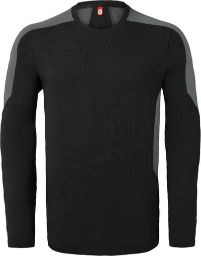 HAVEP T-shirt lange mouw Bicolor 10073 - Zwart/Charcoal - L