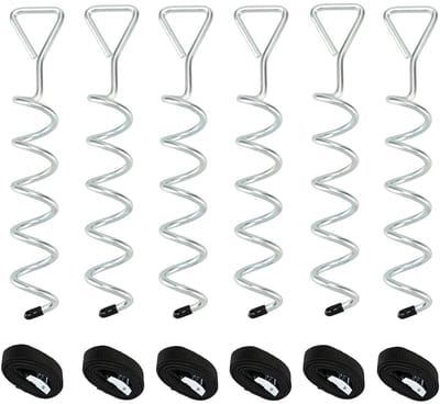 BRENZOOS- Trampoline Anker Kit Duurzaam - Grondankers - Grondpennen - Heavy Duty - 12 Inch Stalen Stakes - Roestbestendig
