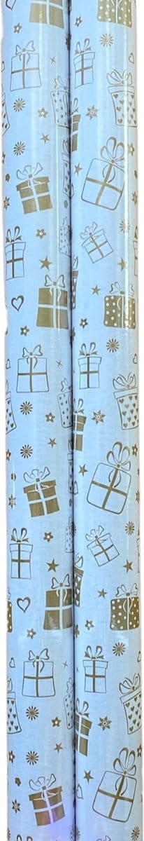FESTIVE GIFTS Inpakpapier - Cadeaupapier - 200 x 70cm - 2 rollen - Kerst - Luxe Cadeauverpakking - Kleurrijk