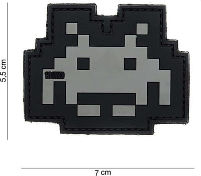 101 Inc Embleem 3D Pvc Space Invader Grijs/Zwart  14058