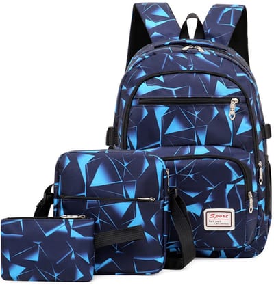 Rugzak - Set van 3 - Schooltas 46*33*20cm - Schoudertas 20*5*22cm - Etui 18*2*12cm - Rugzak voor basisschool - Geschikt voor tieners, meisjes, jongens, tieners - Lichtgewicht schoolrugzak - Reisrugzak voor laptop - Casual rugzak