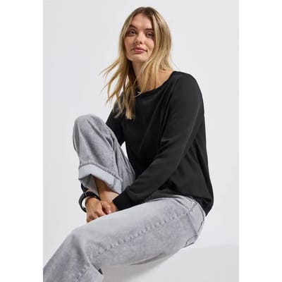Materiaalmix chiffon shirt