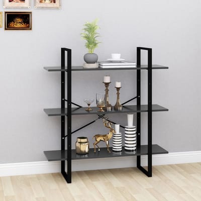 vidaXL - Boekenkast - 100x30x105 - cm - bewerkt - hout - grijs