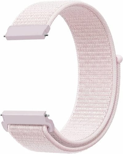 By Qubix - Geschikt voor Garmin bandje - Geschikt voor Garmin Vivomove 3 / HR / Luxe / Sport / Style / Trend - Sport Loop nylon bandje - Lichtroze - Smartwatch bandje 20mm