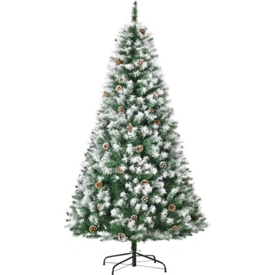 4goodz Kunstkerstboom 800 takken 61 dennenappels sneeuwtoppen- 180 cm