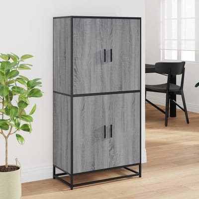 vidaXL - Hoge - kast - 68x35x139 - cm - bewerkt - hout - grijs - sonoma - eikenkleurig