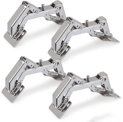 Dailygoods- Opschroefscharnier 170 Graden - Deurscharnieren - Hoekaanslag - Automatische Scharnier - 4 Stuks - Vernikkeld Koudgewalst Staal - Deurscharnier