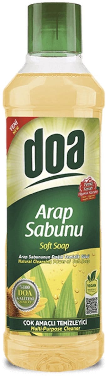DOA Vloeibare Arabische Zeep – 12 x 1 Liter – Bruine Zeep en Multifunctionele Allesreiniger – Voordeelverpakking - DOA Arap Sabunu - DOA Arab Soap
