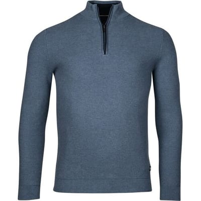 Baileys Trui Half Zip Structure Knit Denim Blue / male