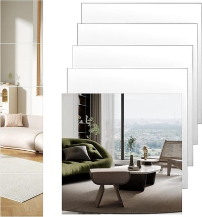 Set van 5 Flexibele Spiegels, Zelfklevende Acryl Spiegels voor Muren, Kasten en Badkamer (20x20cm) - Ideaal voor Decoratie en Ruimtevergroting