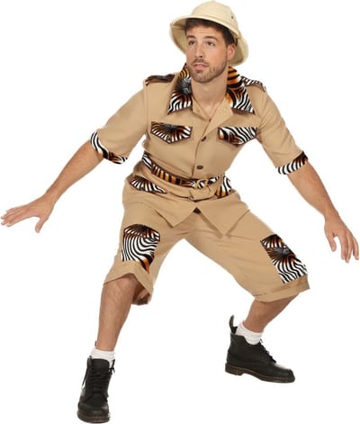Safari Man Kostuum Kort - Maat 50