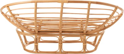 J-Line zetel Roni+ kussen - jute/textiel - naturel/wit
