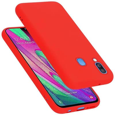 Cadorabo Hoesje geschikt voor Samsung Galaxy A40 in LIQUID ROOD - Beschermhoes gemaakt van flexibel TPU silicone Case Cover