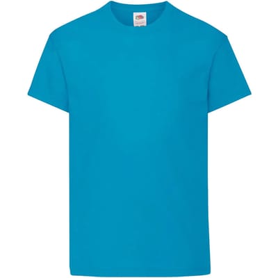 Fruit of the Loom T-shirt Kinderen maat 104 (3-4) 100% Katoen 5 stuks (Azure Blauw)