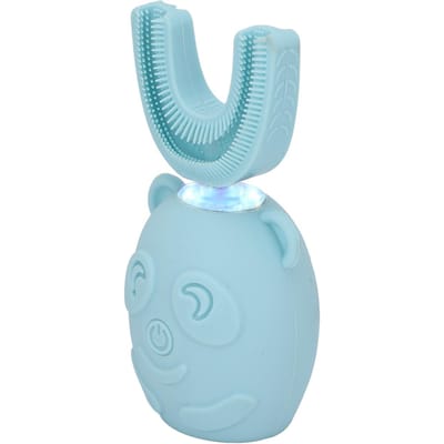 Elektrische tandenborstel voor kinderen IPX7 Waterdicht Cartoon Schaal 360 graden Reiniging U-vormige tandenborstel blue