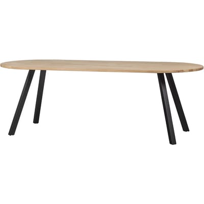 WOOOD Tablo Tafel Ovaal met 2-Standen Poot - Eiken/Metaal - 75x220x90