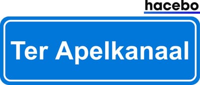 Hacebo - Plaatsnaam Sticker - 29x10 CM - Ter Apelkanaal sticker - Verkeersborden sticker - grappige cadeaus - Ter Apelkanaal
