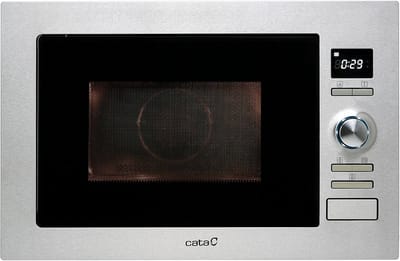 Inbouw Magnetron - Keuken Apparaat - Snel Eten Bereiden - 8 Automatische Menu's - 25 Liter Inhoud - RVS Zwart