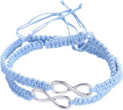 2 Stuks Set Armbanden – Lichtblauw – Handgemaakte Gevlochten Touw Armband voor Mannen en Vrouwen – Infinity Liefde en Geluk Vriendschapsarmband – Valentijnsdag Cadeau Sieraden