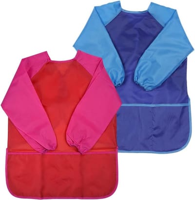 Verfschorten voor Kinderen van 3-7 Jaar - Lange Mouwen Schorten voor Creatieve Activiteiten, Koken en Bakken, Geschikt voor Jongens en Meisjes, Blauw
