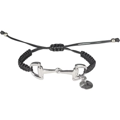 Horka Gevlochten Armbandje Bit Zwart/Zilver - One size
