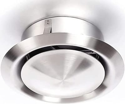 Verstelbare ventilatieopening 150 mm roestvrij staal – Voor afzuiging en insufflatie