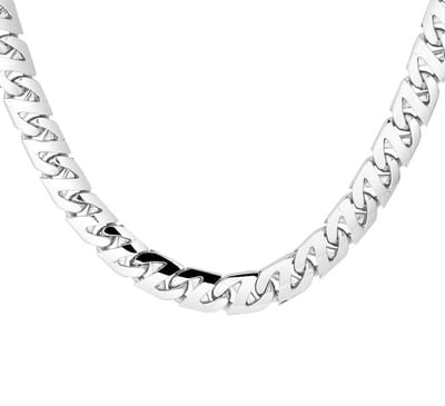 YO&NO - Ketting -  Zilver - Gourmet - 8,2mm - 50cm - Heren - Gerhodineerd - Zilver 925