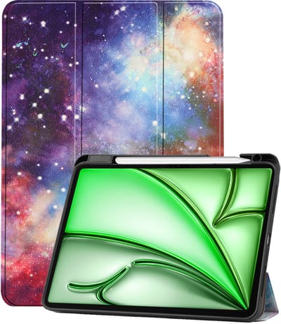 Hoesje Geschikt voor Apple iPad Air M3/M4 (2025/2026) - 11 inch - Dun & Stevig - Trifold Bookcase - Hard Cover Case - Met Uitsparing Geschikt voor Apple Pencil - Hardcover Book - Tablet Hoes - Galaxy
