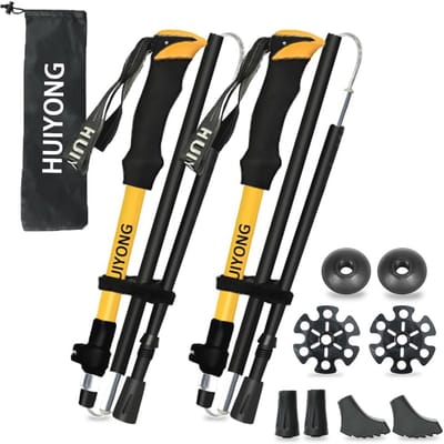 Opvouwbare wandelstokken - 2 stuk - Lichtgewicht en verstelbaar - 115-135 cm - Voor trekking, bergsport en wandelen