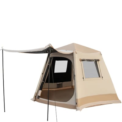 Coast Pop-up Campingtent - Automatisch opzetbaar - Dubbellaags kabinentent - Beige 330 x 270 x 200 cm