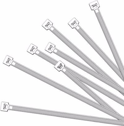 Kabelbinders tie-wraps - 370 x 7.6 mm - 100st. - witte ribs