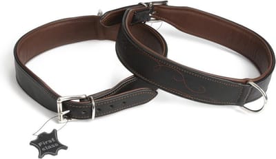 Swirl - Hondenhalsband - Leer - Zwart - 68-76 cm x 45 mm