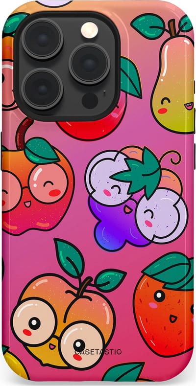 Casetastic Hoesje Geschikt voor Apple iPhone 15 Pro Magsafe - Stijlvolle Beschermende Duo-layer Case - Fruitige Grapjes