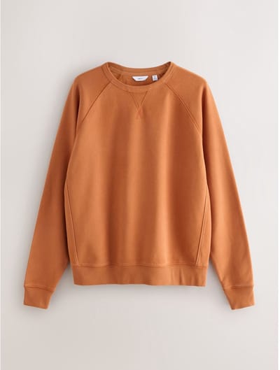 Next - Heren - Garment-dye sweatshirt van zware kwaliteit met ronde hals - Geel