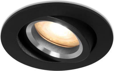 Inbouwspot Luuk met Philips HUE White - inbouwspot - Zwart - rond - Voor binnen / woonkamer / keuken / slaapkamer - IP20 - GU10 - Buitendiameter: 81MM - boorgat: 70-75MM - min. Inbouwdiepte: 70MM