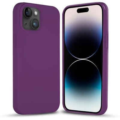 Coverzs Solid silicone case geschikt voor Apple iPhone 14 Plus (paars) - iPhone 14 Plus hoesje paars - iPhone 14 Plus case geschikt voor Apple - Luxe siliconen hoesje met 3-laags bescherming