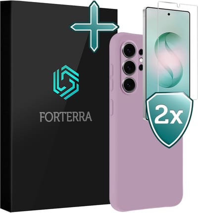 Hoesje Met 2x Screenprotector - Geschikt voor Samsung Galaxy S26 Ultra - Sterk & Shockproof - Telefoon Hoes - Back Cover - Siliconen Case - Lila