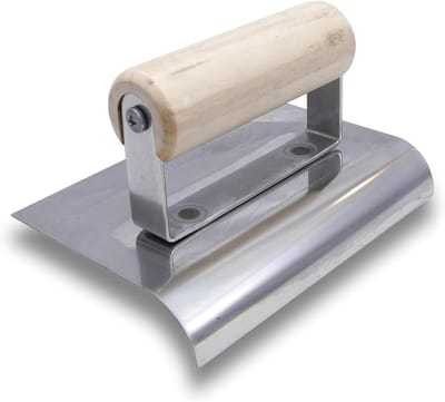 Randtroffel - Kantenspaan cement - Betonranden afwerken - Roestvrijstalen blad - 6 x 4 inch - zilver