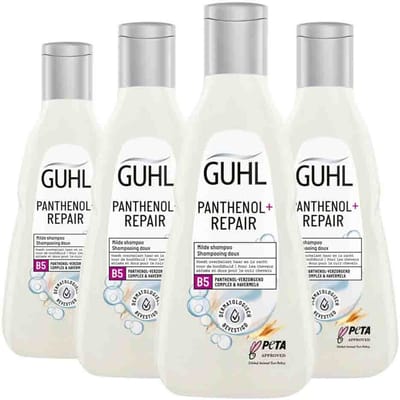 4 x Guhl – Shampoo – Panthenol+ Repair – 250 ml - Hydratatie Haar - Herstel Shampoo - Panthenol Shampoo - Droog Haar Shampoo - Gezond Haar