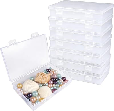 8 Stuks Kleine Plastic Opbergdozen met Deksel, Doorzichtig en Rectangular voor Sieraden, Knutselmaterialen en Medicijnen, Ideaal voor Organiseren en Opslaan