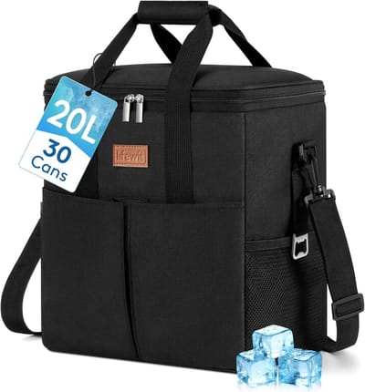 Koeltas - Thermos tas - Picknick en Reizen - Lekvrij en Waterdicht - 20 Liter - Zwart