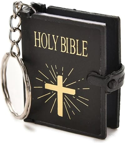 Finnacle - Holy Bible sleutelhanger - de perfecte herinnering aan uw geloof - kerkelijke geschenken - kruisje - Jezus - cadeau voor christenen - christelijke symbolen