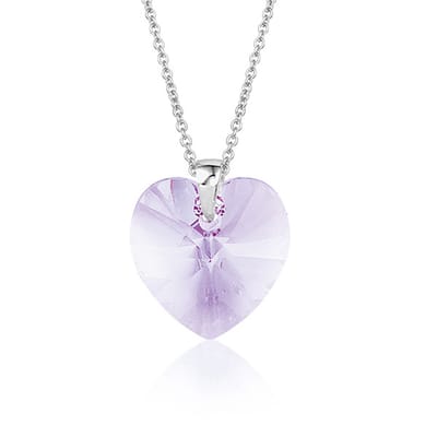 Montebello Ketting Fleur HZ558 - Swarovski Hart - 925 Zilver Gerhod. - Ø14mm - 50cm