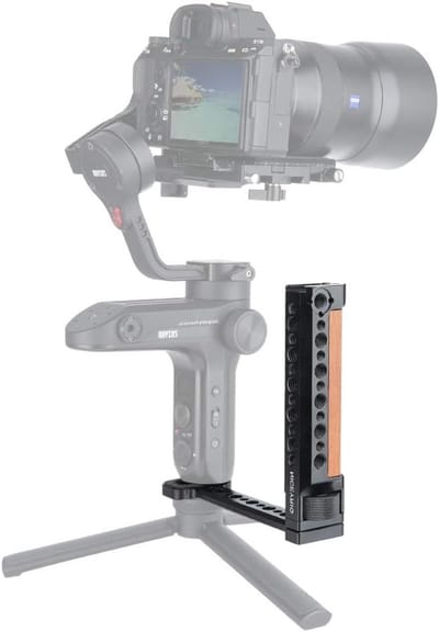 Houten Zijhandgreep voor Handheld Gimbal Stabilizer zoals DJI Ronin S en Zhiyun Crane 2, Verbeter Stabiliteit en Grip tijdens Opnames